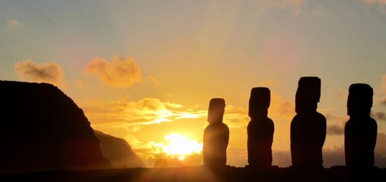 sunset moai